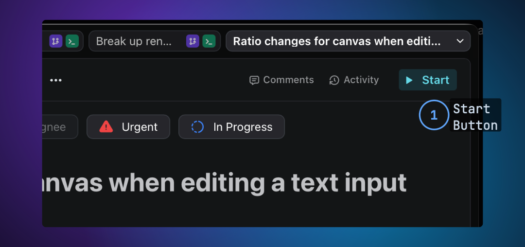Artifact header with the Start button highlighted